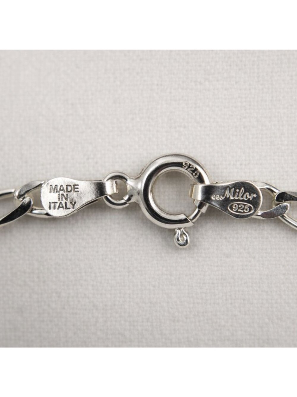 Milor 925 Sterling Silver Figaro Chain Bracelet Made in Italy 7 in - Picture 3 of 9